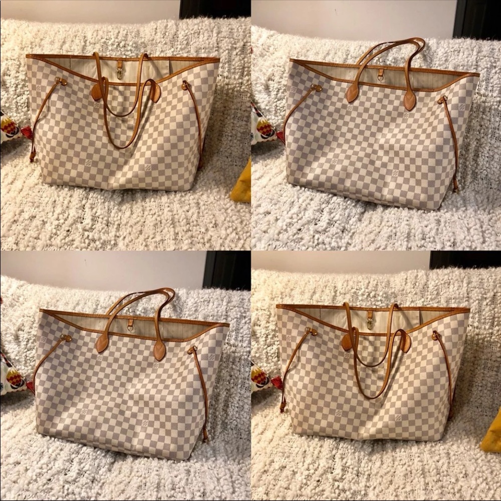 Authentic LV Neverfull GM Damier Azur